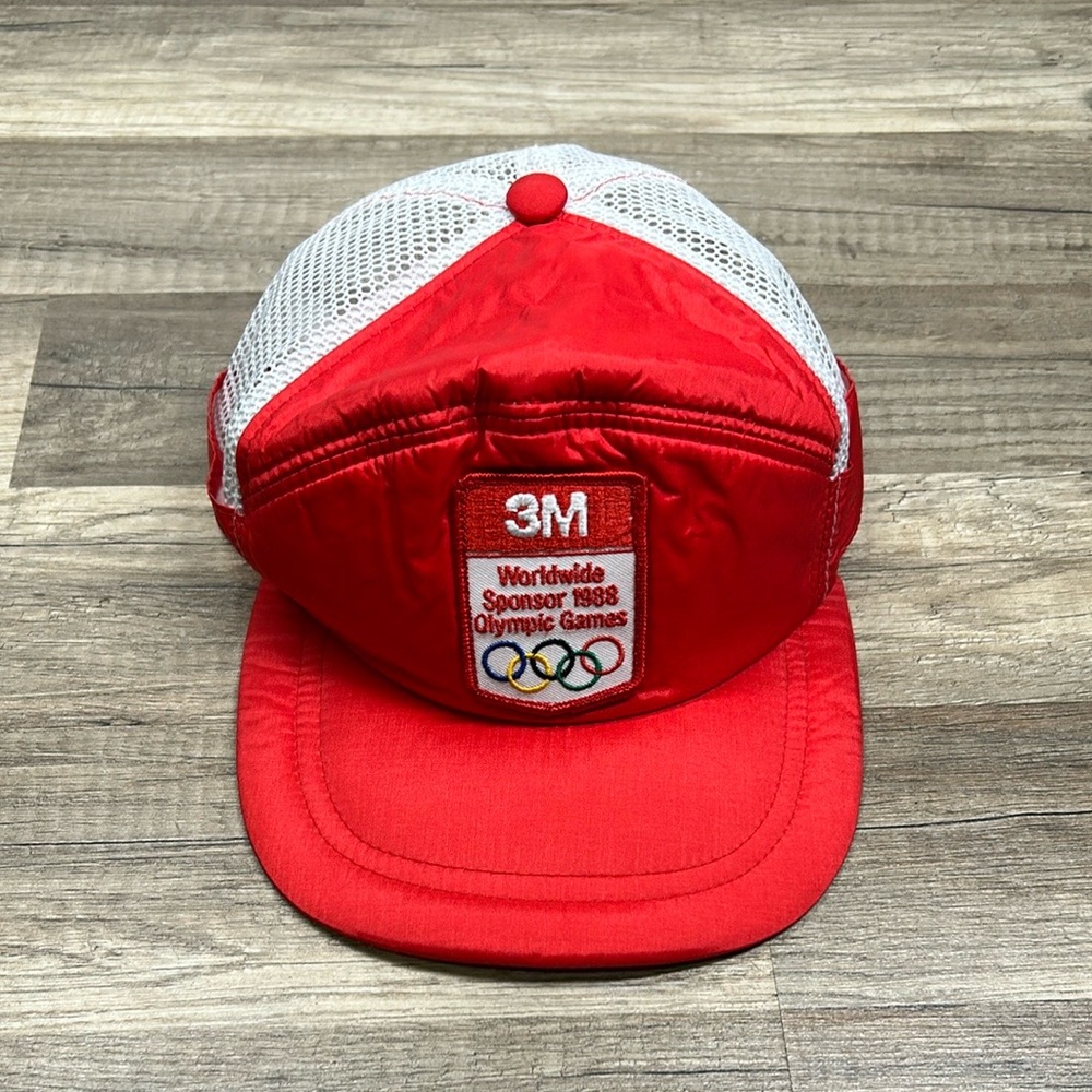 Vintage 3M Red Olympic Games Cap Hat